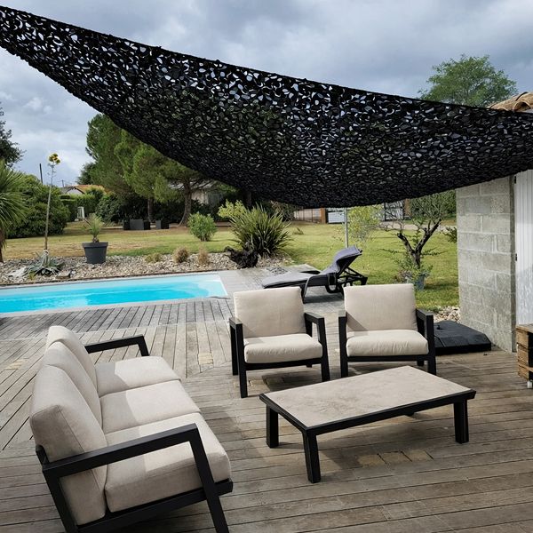 FILET DE CAMOUFLAGE TRIANGULAIRE RENFORCÉ CÂBLE ACIER - OMBRECAMO